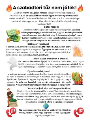 A szabadtéri tűz nem játék!